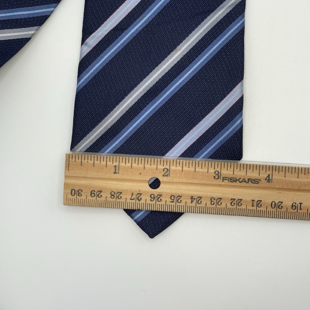 Givenchy Ties LOT OF 2‎ Blue Stripe Red Geometric All Over Print Silk Italy - Picture 4 of 7